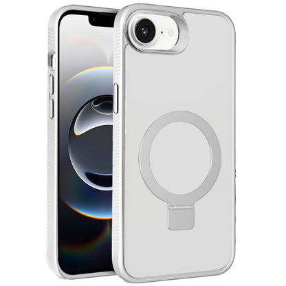 For Apple iPhone 16e Magnetic Circle Kickstand with MagSafe Compatibility, Matte Skin, Rugged Bumper, and Ring Holder Case Cover