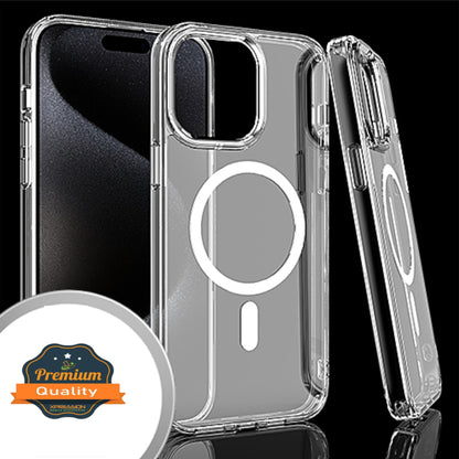 For Samsung Galaxy A16 5G Transparent Slim Hybrid Frame Bumper Magnetic Case, Compatible with MagSafe Case Cover Clear