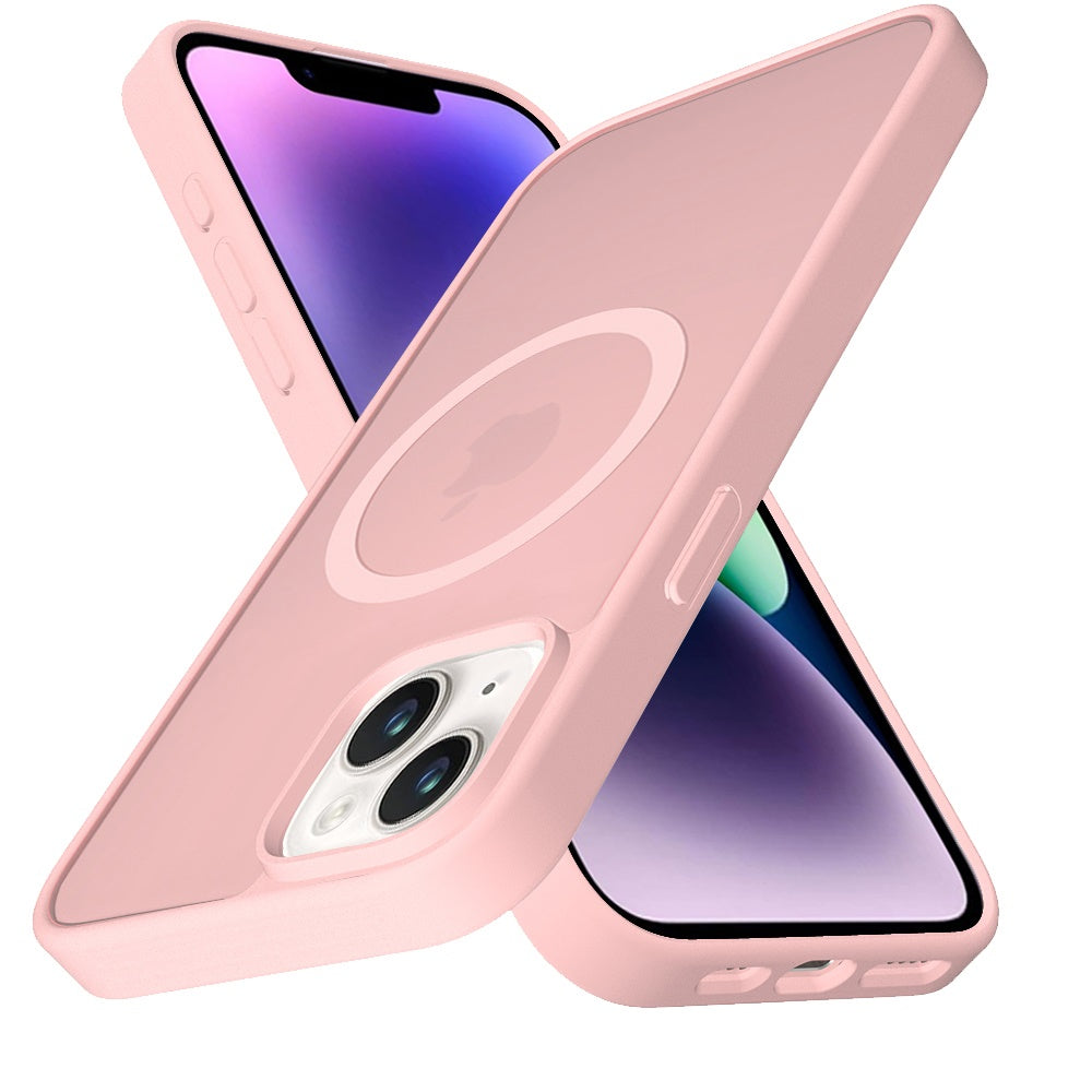 For Samsung Galaxy A17 5G MagSafe Compatible Case Hybrid Soft TPU Bumper Hard Translucent Matte Back Slim Shockproof Case Cover Light Pink