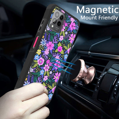 For Samsung Galaxy A36 Fashion Graphic Design Hybrid 2in1 Tough Strong Hard PC TPU Frame, Magnet Mount Friendly, Shockproof Protection Case Cover Mystical Floral Boom