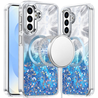 For Samsung Galaxy S25+ /S25 Plus /S24+ Plus Epoxy Glitter Shimmer Fashion Case with Magnetic Magsafe Compatible Hybrid Sparkling Slim Protective Case Cover