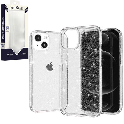 For Apple iPhone 16 (6.1") Premium Glitter Shiny Sparkle Bling [MagSafe Compatible] TPU Rubber Hard PC Back Hybrid Case Cover