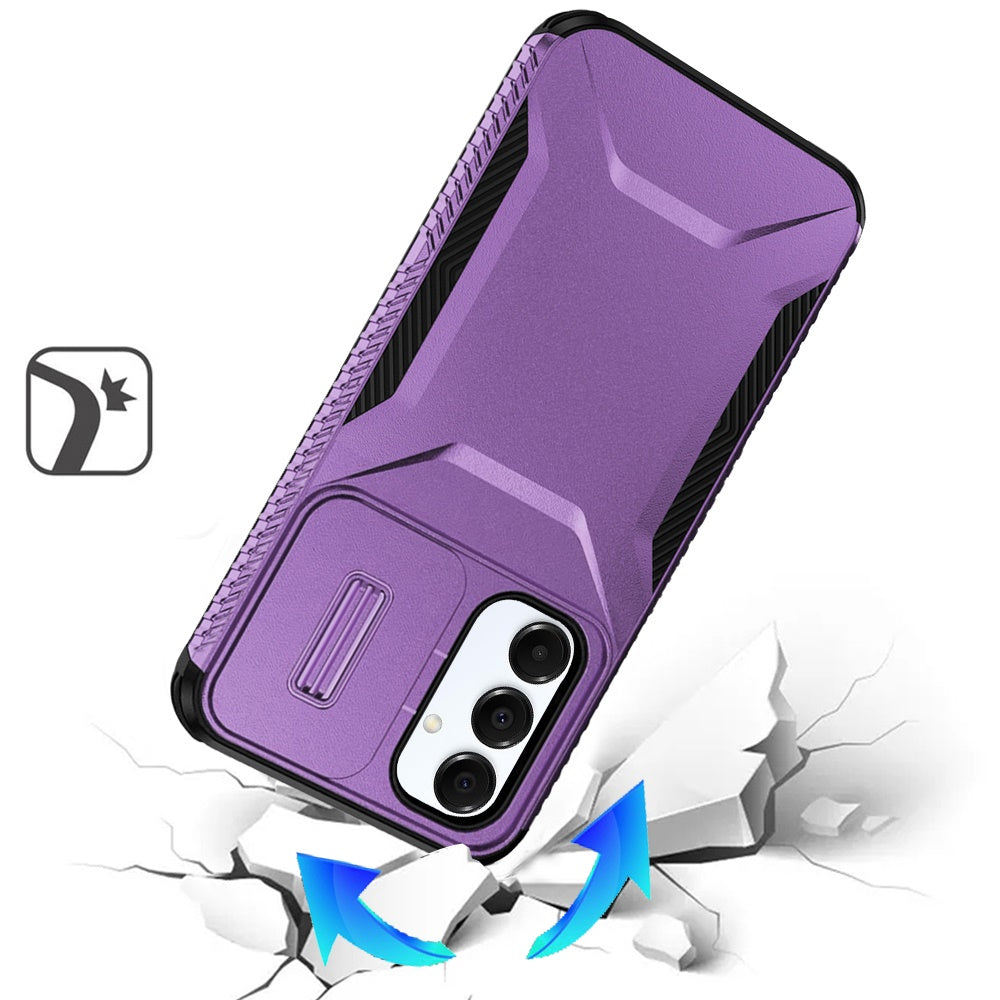 For Samsung Galaxy S25 Fan Edition /Galaxy S25 FE Slim Fit Shockproof Hybrid with Slide Camera Window Covering, Rugged Tpu Silicone Hard PC Bumper Case Cover