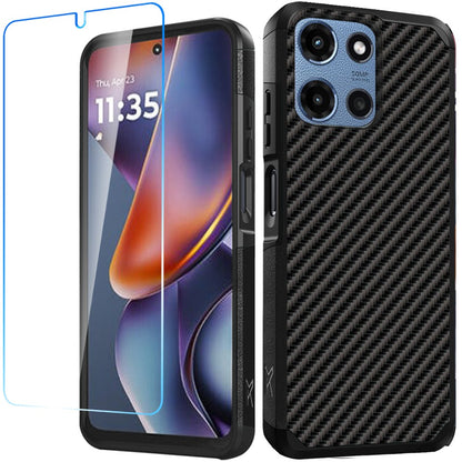 Tough Hybrid Dual Layer Hard PC TPU Rubber Bumper, Shock Absorption, Screen Protector Included