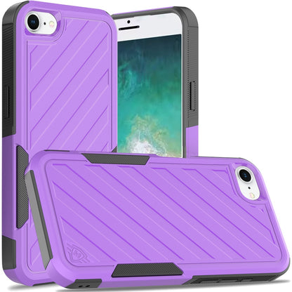 For Apple iPhone 16e Hybrid lined shockproof dual layer Rugged 2in1 Hard PC & Silicone TPU Non Slip Textured Tough Armor Case Cover Purple