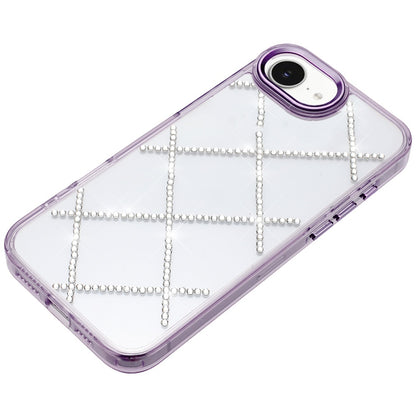For Apple iPhone 16e Gem Glitter Diamond Bling Clear Hybrid TPU Cover, Colorful Shockproof Protective Back, Slim Fit for Women Girls Case Cover