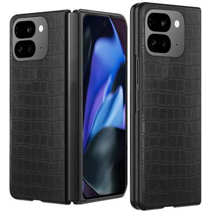 For Google Pixel 9 Pro Fold Slim Thin PU Vegan Leather Flip Snap On Hybrid Shockproof TPU PC Hard Shell Durable Case Cover