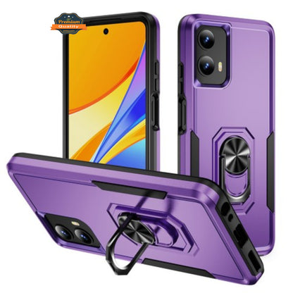 For Motorola Moto G Stylus 5G 2025 Heavy Duty Rugged Hybrid, Dual-Layer Shockproof Protection with Magnetic Ring Stand Holder Case Cover