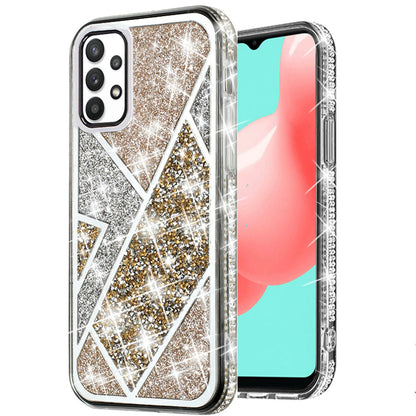 For Apple iPhone 16 Pro (6.3") Cute Fancy Glitter Bling Diamond Rhinestone Sparkly Bumper Fashion Shiny Hybrid Rugged TPU Case Cover Gold