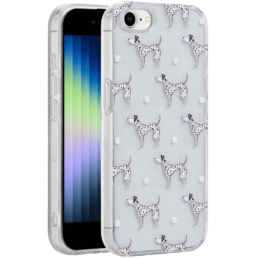 For Apple iPhone SE 3 (2022) SE/8/7 Fashion Layer Design Slim IMD TPU Protective, Shockproof Hybrid Stylish Durable Hard PC Case Cover