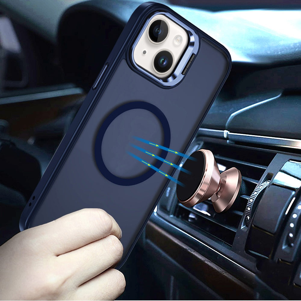 For Apple iPhone 11 Heavy Duty Metallic Hybrid Tough TPU with Camera Ring Stand, MagSafe Compatible, Rugged Drop Protection Case Cover