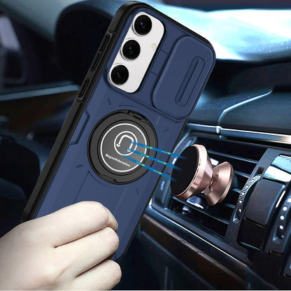 For Apple iPhone 11 Pro Max Build in Invisible Magnetic Ring Stand with Slide Camera Protector, fit Magnetic Car Mount [Compatible with MagSafe] Case Cover Blue