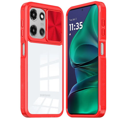 For Motorola Moto G Stylus 5G 2025 Hybrid Cases with Sliding Camera Cover Transparent Shockproof Bumper TPU Protective Case Cover