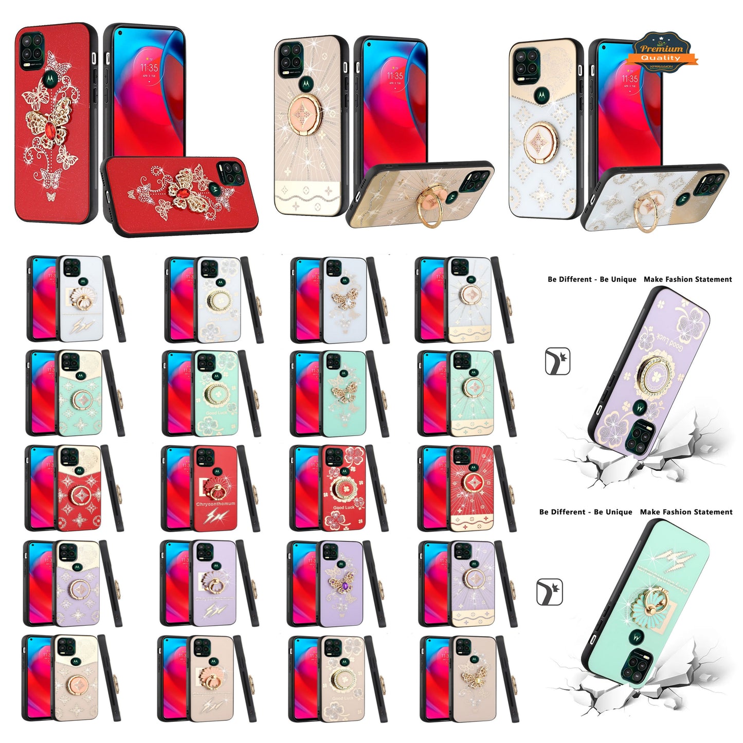 For Google Pixel 9A Diamonds 3D Fashion Bling Sparkly Glitter Ornaments Engraving Hybrid with Ring Stand Case Cover