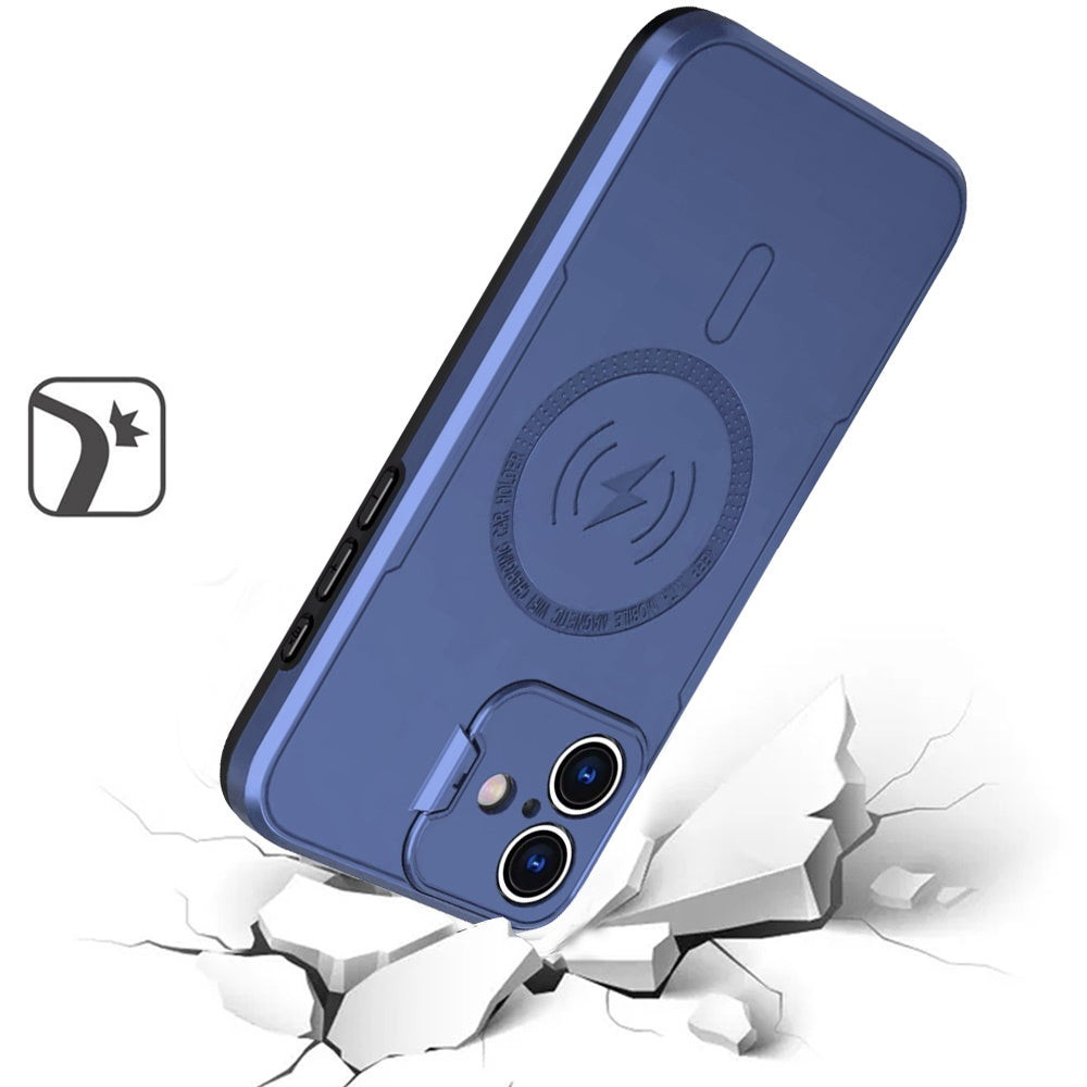 For Apple iPhone 16 Pro (6.3") Foldable Kickstand Camera Protector 2in1 Hybrid MagSafe Compatible Bumper Magnetic Case Cover