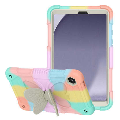 For Butterfly Wings Kickstand 3in1 Tough Hybrid with Pencil Holder Heavy Duty Rugged Shockproof Full Protective Rainbow Tablet Case Cover