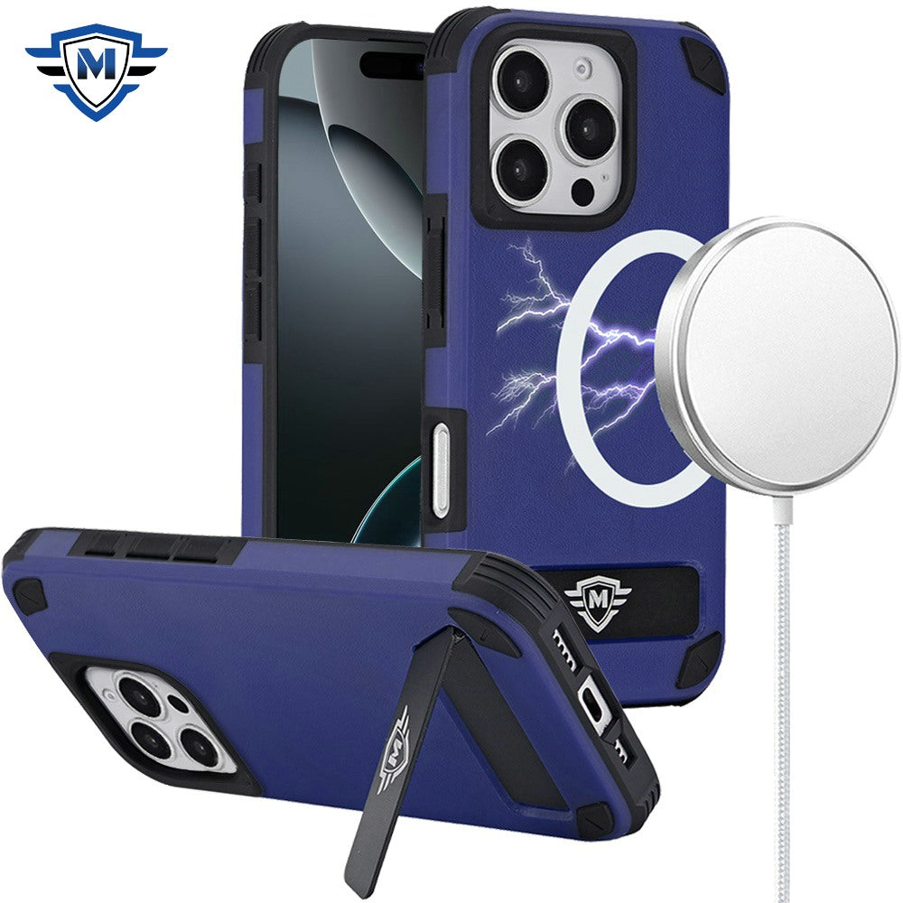 For Apple iPhone 16 Pro (6.3") Premium Heavy Duty Dual-Layer Rugged, Shockproof Kickstand Tough Magnetic Compatible with MagSafe Case Cover