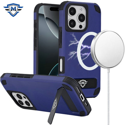 For Apple iPhone 16 Pro (6.3") Premium Heavy Duty Dual-Layer Rugged, Shockproof Kickstand Tough Magnetic Compatible with MagSafe Case Cover