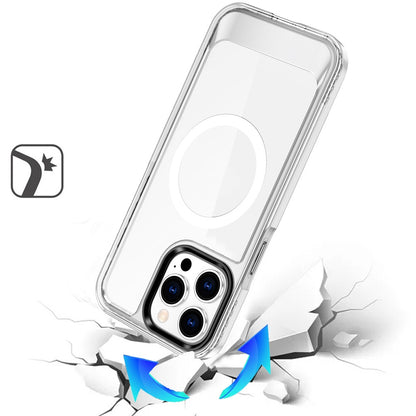 For Apple iPhone 14 Pro Max Transparent HQ Hybrid Slim, Shockproof, Compatible with MagSafe wireless charging & Military-Grade Case Cover