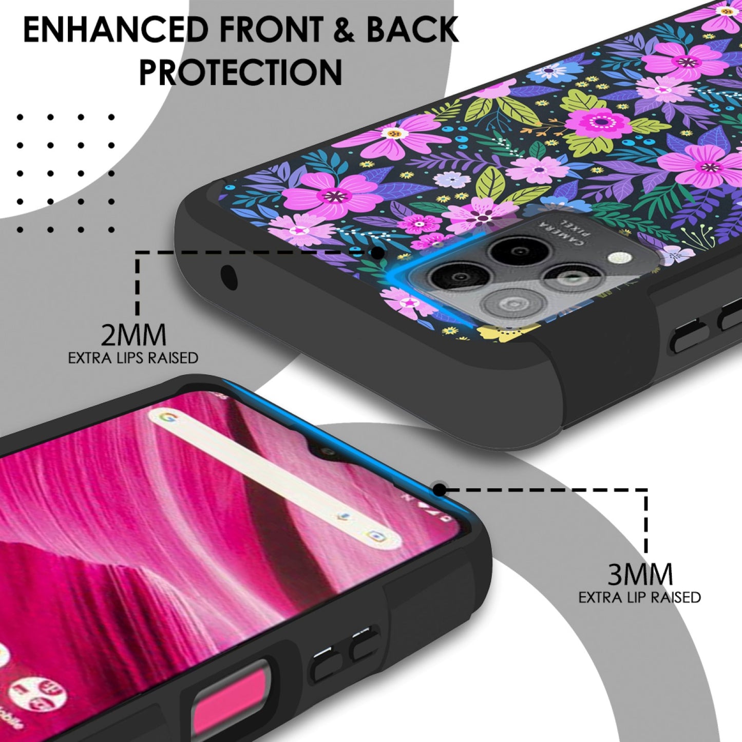 For Samsung Galaxy A36 Fashion Graphic Design Hybrid 2in1 Tough Strong Hard PC TPU Frame, Magnet Mount Friendly, Shockproof Protection Case Cover Mystical Floral Boom