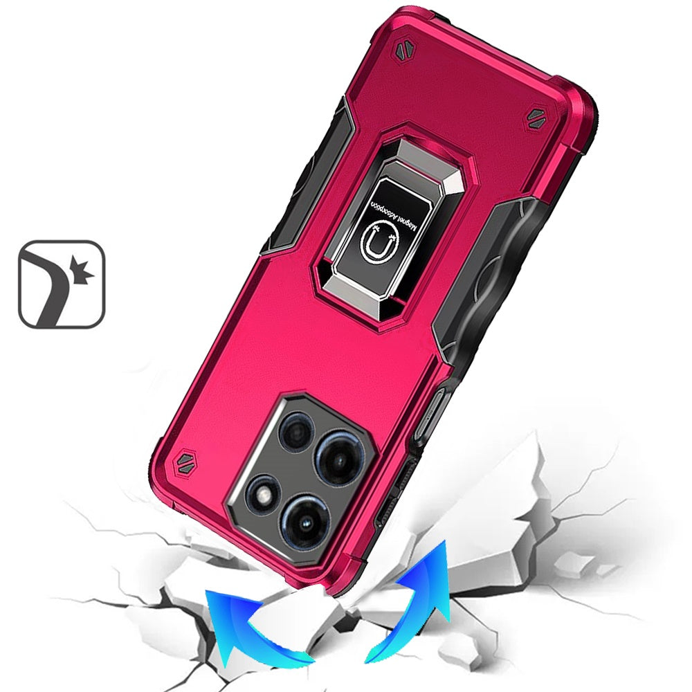 For Motorola Moto G 5G 2025 Hybrid Stand Magnetic Ring Holder Kickstand Heavy Duty Rugged Drop Silicone & Hard PC Shockproof Case Cover