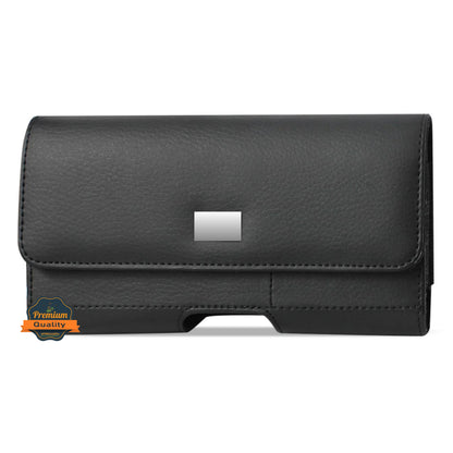 For Google Pixel 10 Pro XL Magnetic Leather Pouch with Belt Clip, Secure Magnetic Closure, Soft Lining, Card Holder Slot, Fits 6.5"- 7.0" Phones Case Cover Black