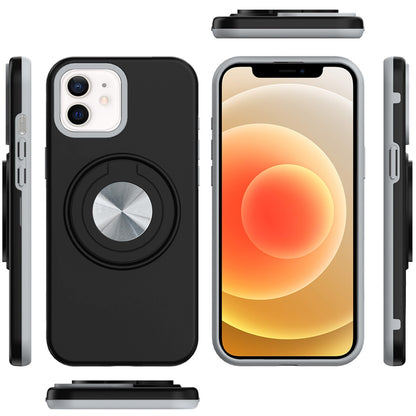 For Apple iPhone 11 Metal Matte Hybrid with Invisible Rotational Ring Stand, Car Mount Friendly, Military Grade Slim Fit Sturdy Case Cover