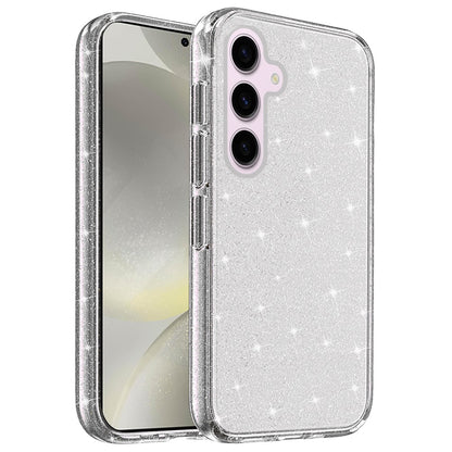 For Samsung Galaxy S25+ /S25 Plus /S24+ Plus Transparent Glitter Shiny Sparkle Bling TPU Rubber Hard Back Hybrid Frame Shockproof Case Cover