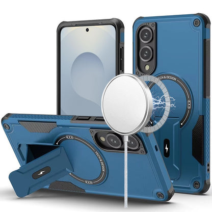 For Samsung Galaxy S25 EDGE Magnetic Invisible Kickstand Holder with Magsafe, Slim Fit Shockproof Hybrid Military Grade Heavy Duty Case Cover