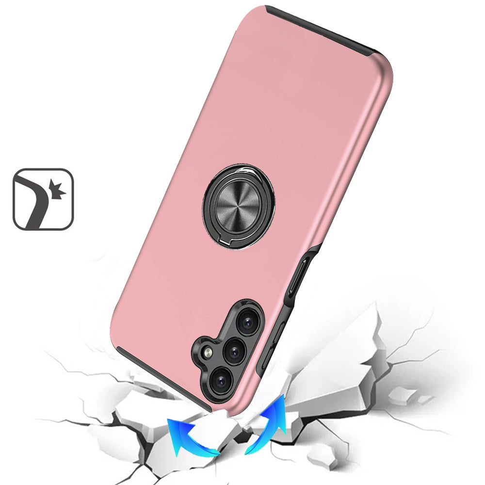 For Samsung Galaxy S25 Fan Edition /Galaxy S25 FE Hybrid 360 Degree Rotatable Metal Invisible Ring Stand Holder Slim Fit Magnetic Car Mount Shockproof Case Cover