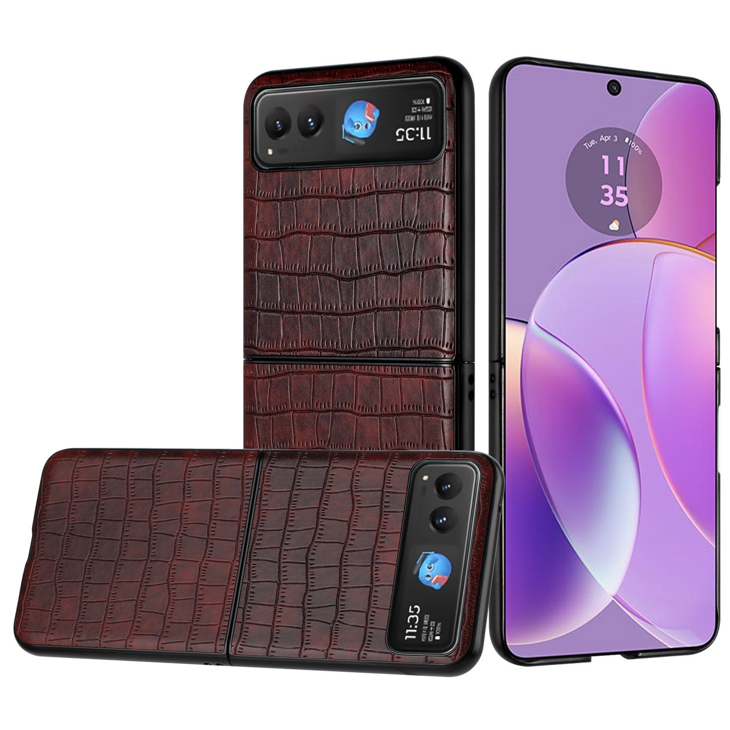 For Motorola Razr Ultra 2025 PU Vegan Leather Case, Premium Snap-On Hard Shell Cover, Slim Fit Protective Matte Finish Case Cover