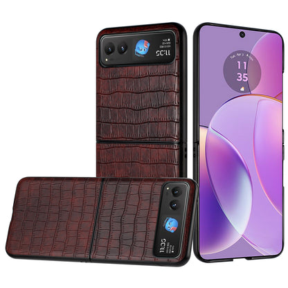 For Motorola Razr Ultra 2025 PU Vegan Leather Case, Premium Snap-On Hard Shell Cover, Slim Fit Protective Matte Finish Case Cover