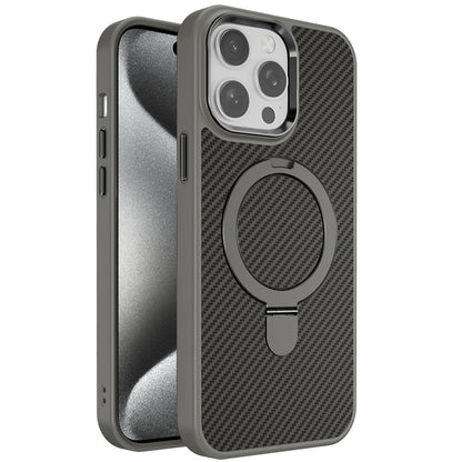 For Apple iPhone 11 Pro Max Hybrid Carbon Fiber Design with MagSafe Compatible [Magnetic Circle], Ring Stand Shockproof Slim TPU Case Cover