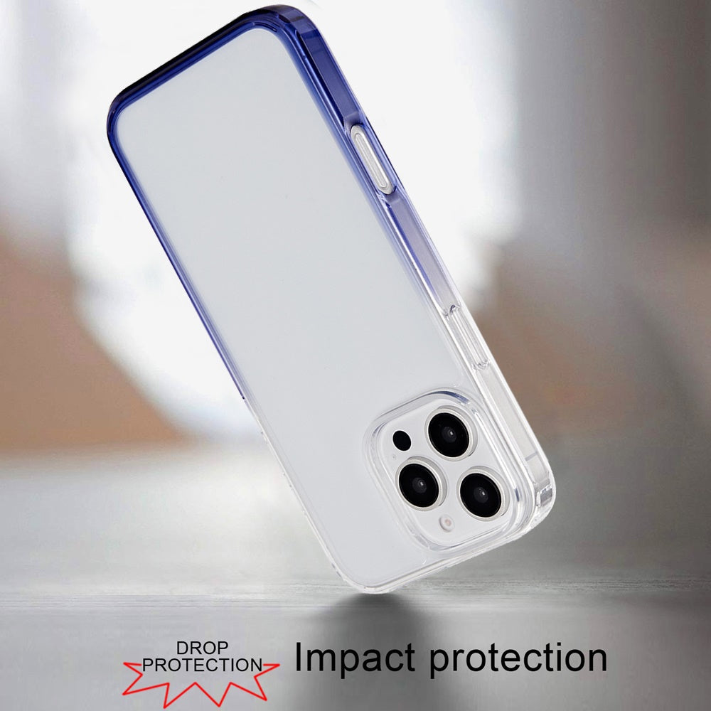 For Apple iPhone 16 (6.1") Transparent Two Tone Gradiant Magnetic Space [Compatible with Magsafe] Hybrid Shockproof Protective Case Cover