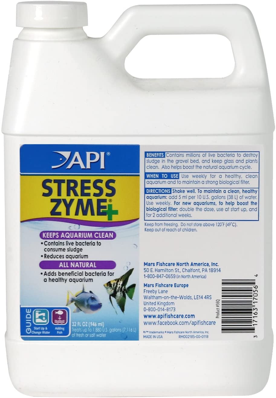 API Stress Zyme Plus Bio Filtration Booster [Aquarium Supplies] 32 oz