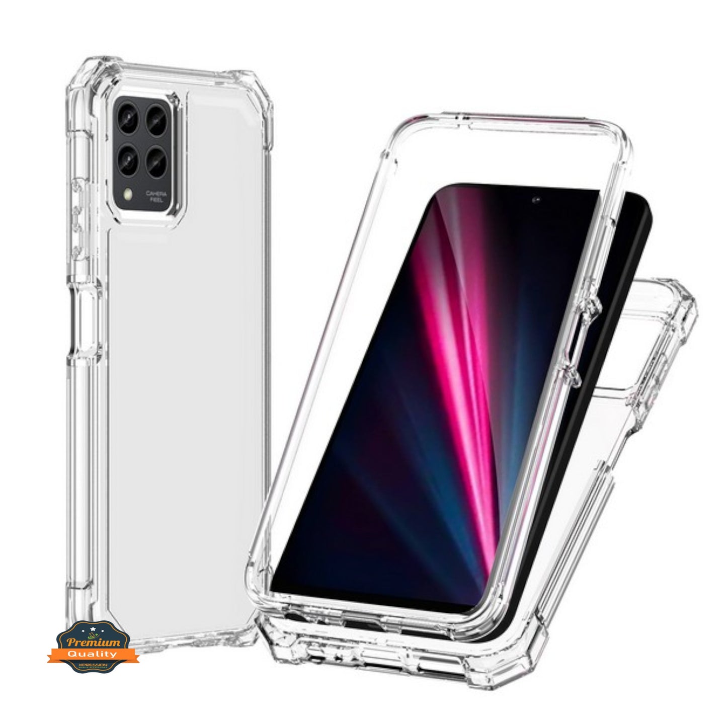 For Samsung Galaxy Xcover 7 Pro Full-Body Dual Layer Hybrid Case Slim, Drop-Proof TPU Hard PC, Durable Corner Front Bumper Protector Case Cover Clear Transparent