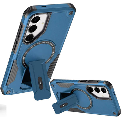 Shockproof Samsung Galaxy S25/S24 Magnetic Hybrid Case with Kickstand - Durable Cover