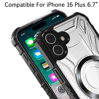 For Apple iPhone 16 Plus (6.7") MagSafe Compatible Pattern Clear Transparent Rugged Hybrid Magnetic TPU Shockproof Armor Case Cover