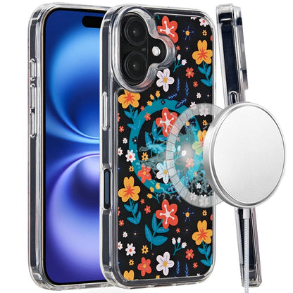 For Apple iPhone 16 (6.1") Magsafe Case Cute Pattern Design Durable Shockproof SlimTPU Hard Back [Compatible with Magsafe] Case Cover