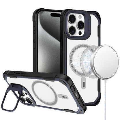 For Apple iPhone 16 Pro Max (6.9") Magnetic Circle Hybrid with Camera Stand, Compatible with MagSafe, Shockproof Protective Case Cover