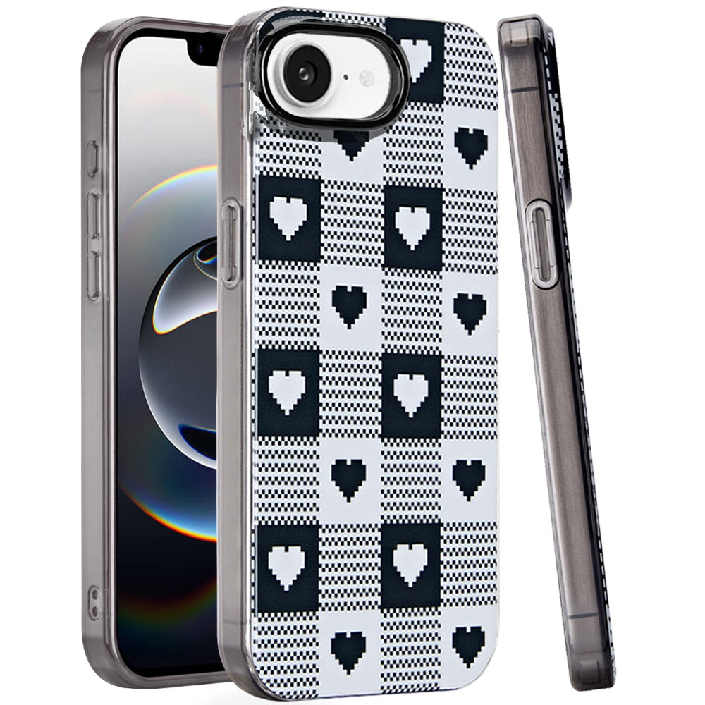 For Apple iPhone 16e Fashion Layer Design Slim IMD TPU Protective, Shockproof Hybrid Stylish Durable Hard PC Case Cover