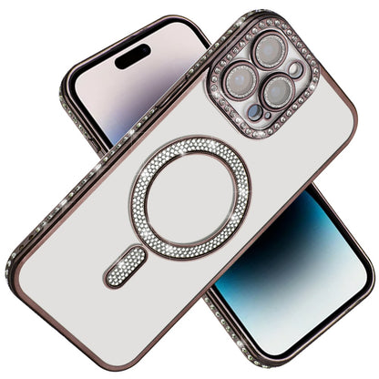 For Samsung Galaxy S25 Ultra Bling Case with Diamond Magnetic Circle, Transparent Slim Shockproof Hybrid Slim Fit Case Cover
