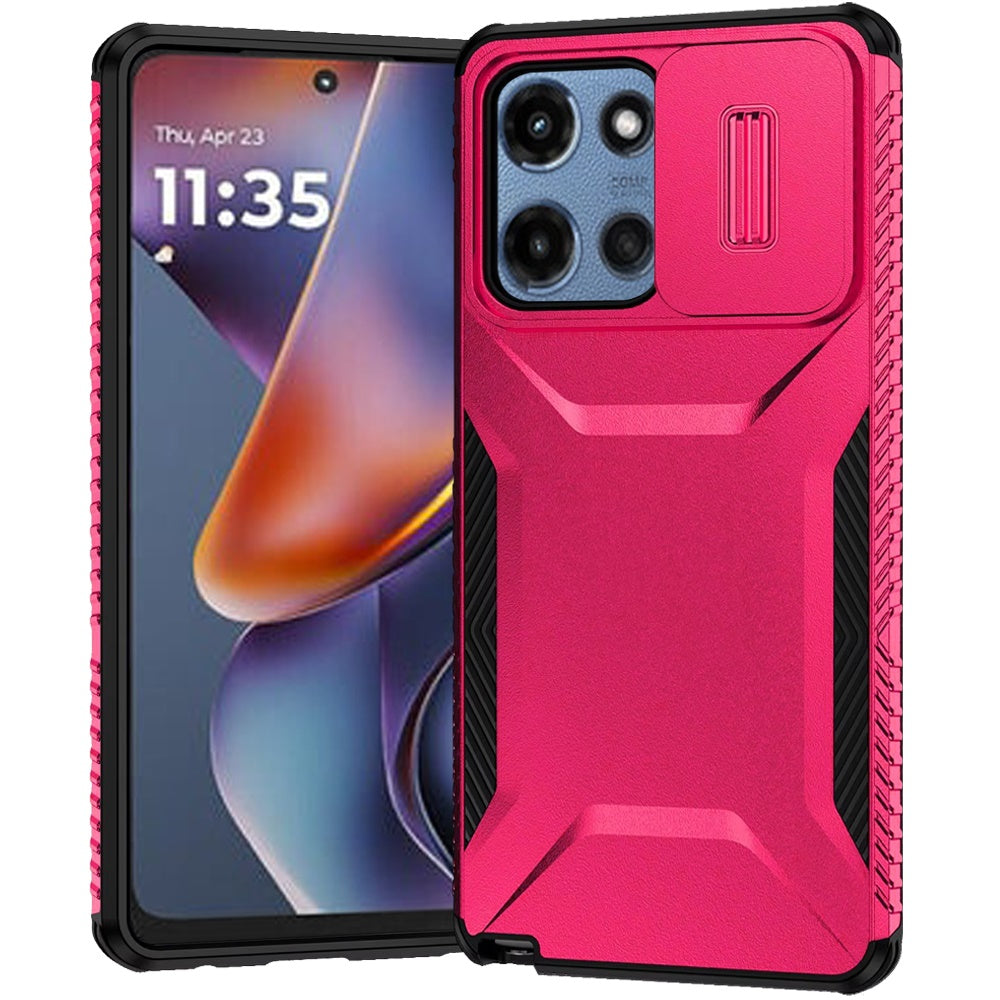 For Motorola Moto G 5G 2025 Slim Fit Shockproof Hybrid with Slide Camera Window Covering, Rugged Tpu Silicone Hard PC Bumper Case Cover