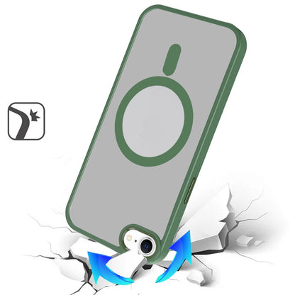 For Apple iPhone 16e MagSafe Compatible Transparent Greatest Clear Acrylic with Color Frame Thick Hybrid TPU Hard Case Cover