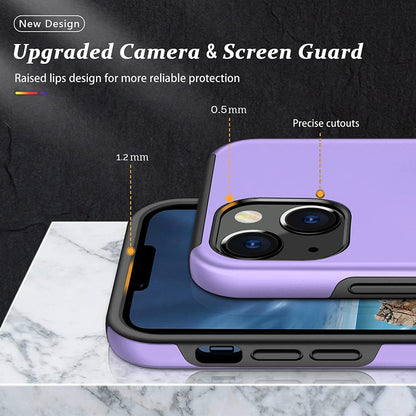 For Gabb Phone 4 Pro Military Grade Hybrid Case with Flat Metal Ring 360° Rotation Kickstand, Slim Fit Back Hard PC Case Cover Purple