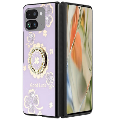 For Google Pixel 10 Pro Fold Diamonds 3D Fashion Bling Sparkly Glitter Ornaments Engraving Hybrid with Ring Kickstand Case Cover