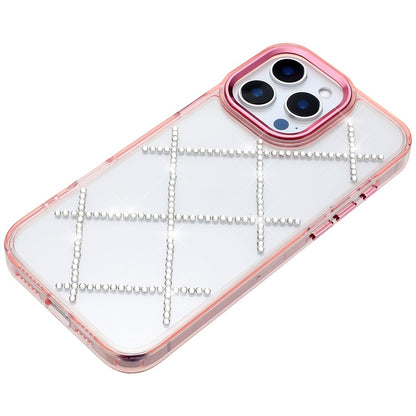 For Apple iPhone 15 Pro Max Gem Glitter Diamond Bling Clear Hybrid TPU Cover, Colorful Shockproof Protective Back, Slim Fit for Women Girls Case Cover