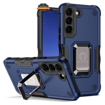 For Gabb Phone 4 Pro Heavy Duty Hybrid 2in1 Hard PC & TPU Rugged Bumper Shockproof with Magnetic Ring Kickstand Case Cover Blue