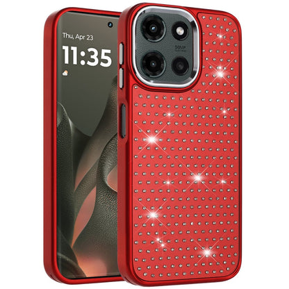 For Motorola Edge 2025 Bling Diamond Metallic, Full Sparkle Chrome Edged Hybrid Protective Shockproof Case Cover