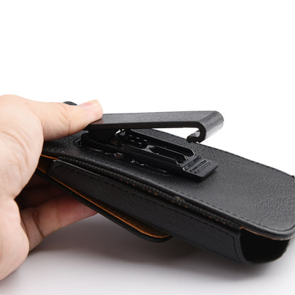 For Apple iPhone 16 (6.1") Vertical PU Leather Cell Phone Carrying Case Pouch with Belt Clip Holster Universal Phone Holder Waist Pouch [Black]